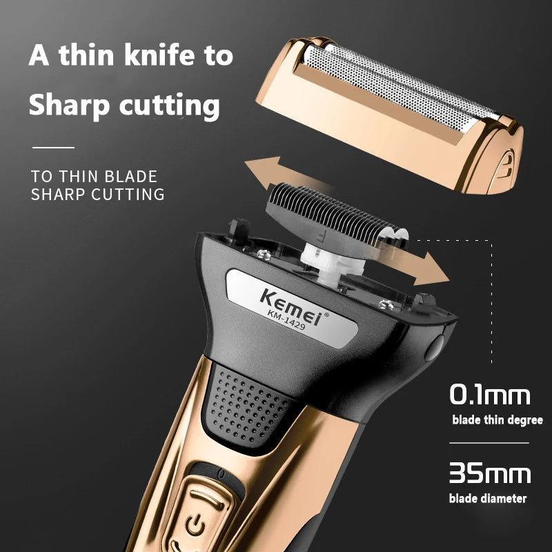 Kemei 3-in-1 Electric Shaver & Trimmer for Men KM-1429