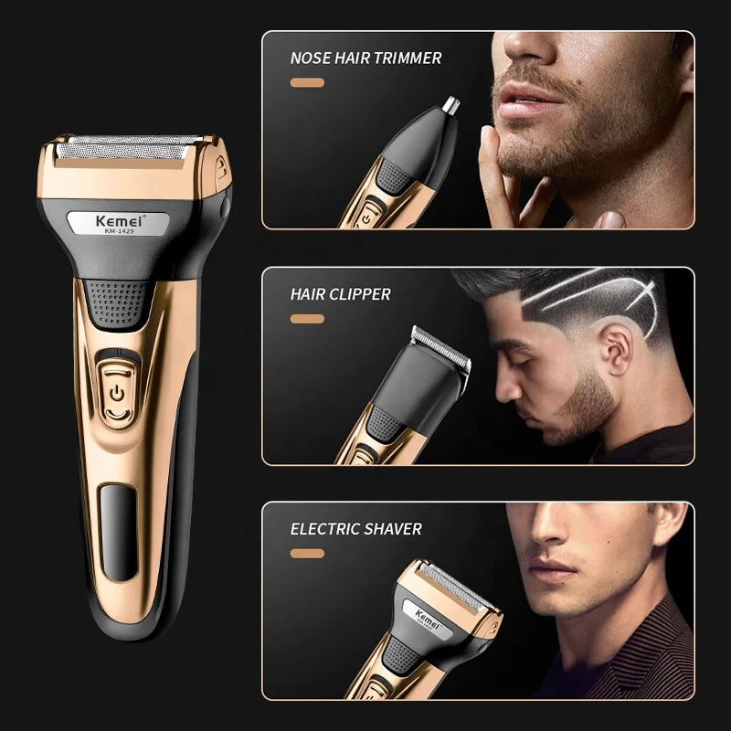 Kemei 3-in-1 Electric Shaver & Trimmer for Men KM-1429