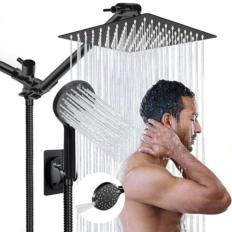 Stainless Steel Pressurized Shower Head - 3 Spray Modes