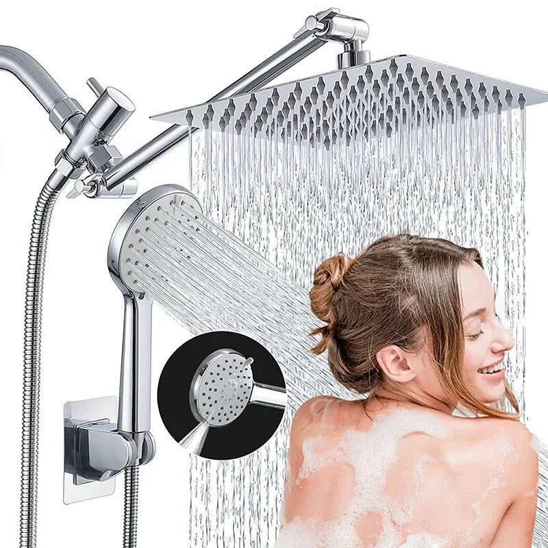Stainless Steel Pressurized Shower Head - 3 Spray Modes