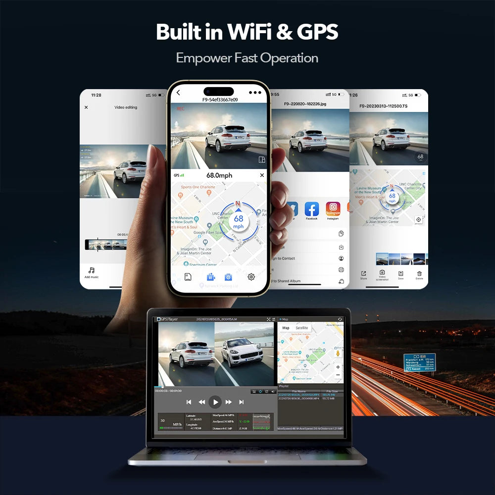 WiFi GPS Dash Cam 4K REDTIGER F9: Night Vision & Parking Mode