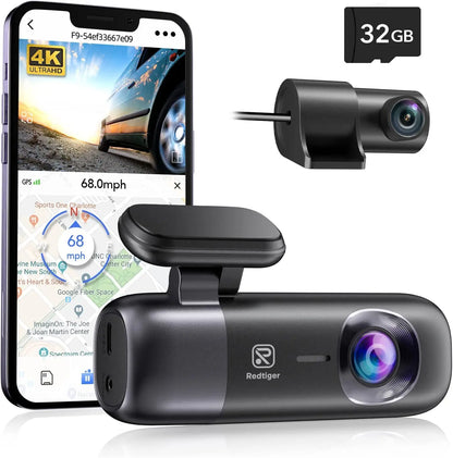 WiFi GPS Dash Cam 4K REDTIGER F9: Night Vision & Parking Mode