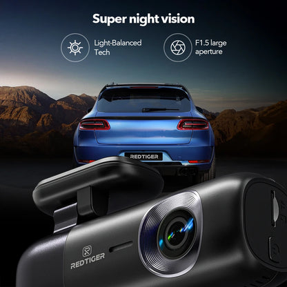 WiFi GPS Dash Cam 4K REDTIGER F9: Night Vision & Parking Mode