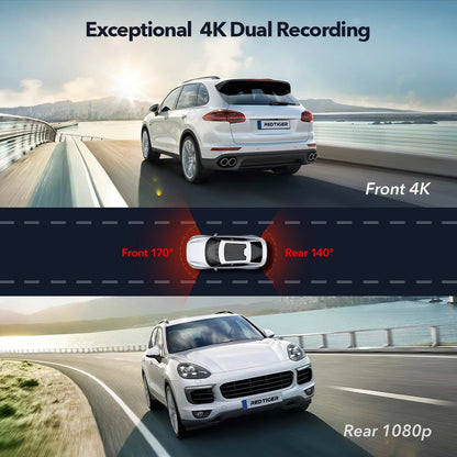 WiFi GPS Dash Cam 4K REDTIGER F9: Night Vision & Parking Mode
