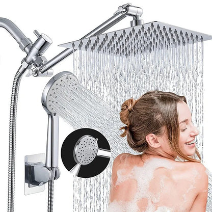 Stainless Steel Pressurized Shower Head - 3 Spray Modes